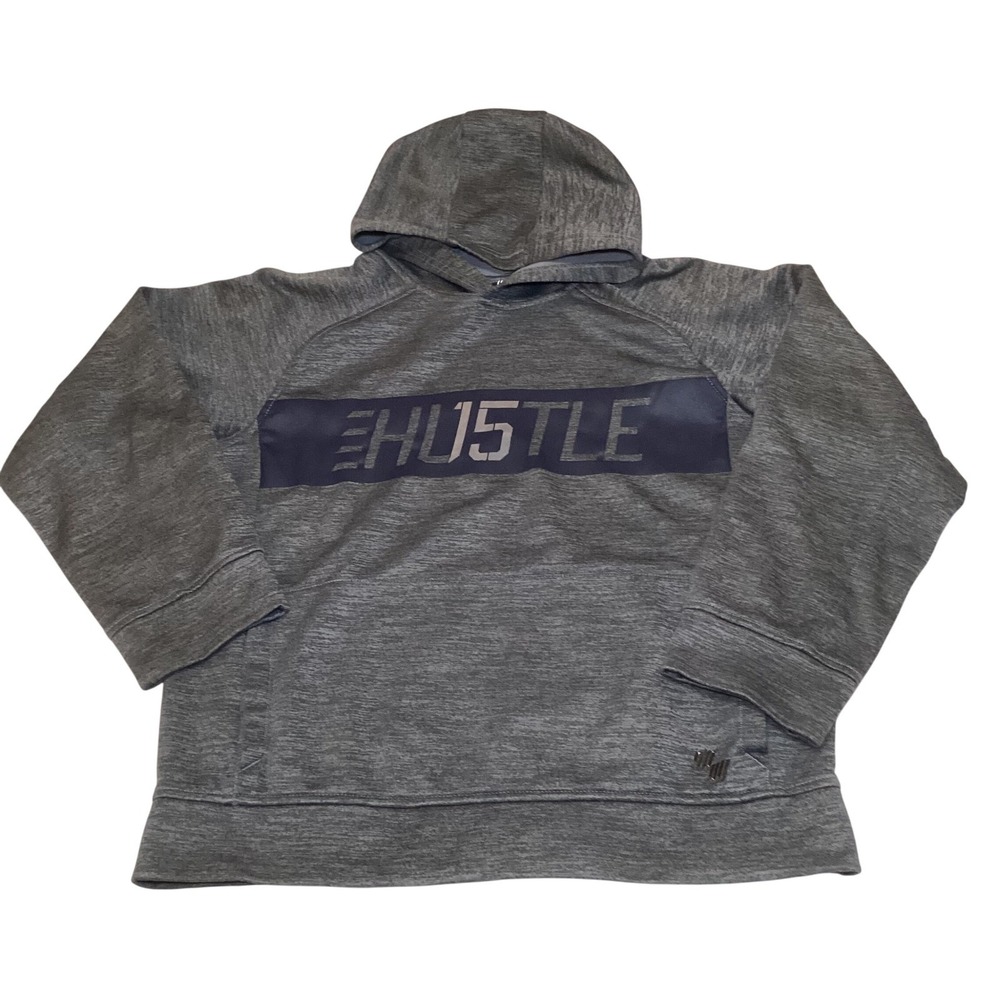 Sport Boys Grey Hustle Graphic Hoodie L 10/12 Pullover Sweatshirt long sleeve